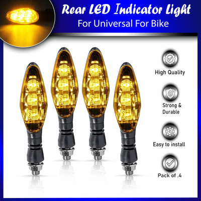 ASRYD Front, Rear LED Indicator Light for Universal For Bike Universal For Bike(Amber)