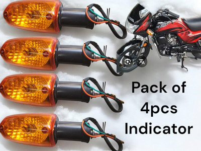 BIKEBLOOM Side, Rear, Front Incandescent Indicator Light for Hero Passion, Passion Plus(Amber)