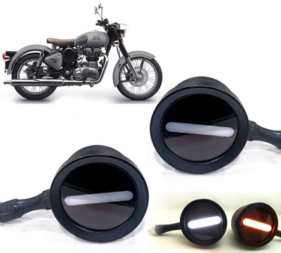 AUTO PEARL Front LED Indicator Light for Royal Enfield Classic(White, Yellow)