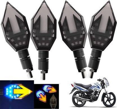 aksmit Front, Rear LED Indicator Light for TVS Sport, Universal For Bike(Yellow, Blue)