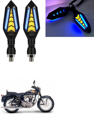 SRPHERE Front, Rear LED Indicator Light for Royal Enfield Universal For Bike(Amber, Blue)