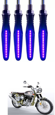 E-Shoppe Front, Rear, Side LED Indicator Light for Royal Enfield Universal For Bike(Blue)