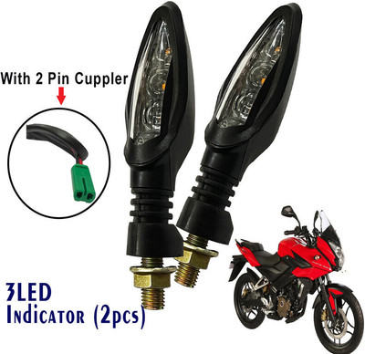 Generox Front, Rear LED Indicator Light for Bajaj Pulsar 200 AS(Yellow)