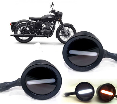 AUTO PEARL Front LED Indicator Light for Royal Enfield Classic(White, Yellow)