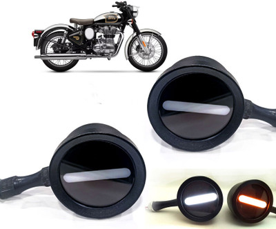 AUTO PEARL Front LED Indicator Light for Royal Enfield Classic Chrome(White, Yellow)