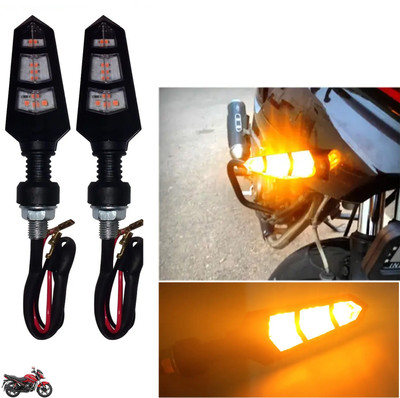 Pious Front, Rear LED Indicator Light for Hero Universal For Bike(Amber)