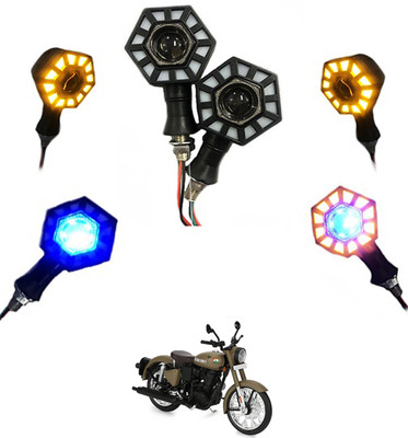 MATIES Front LED Indicator Light for Universal For Bike Universal For Bike(Blue, Yellow)