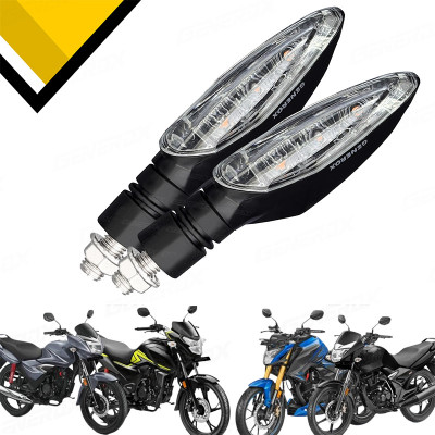 Generox Front, Rear LED Indicator Light for Honda Universal For Bike(Yellow)