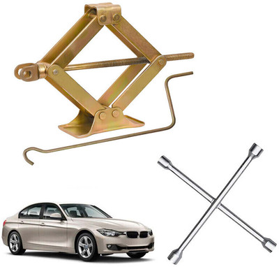 AUTO PEARL Scissor Jack & 4-Way Wheel Spanner (17x19x21x23 mm) Compatible with 325i Vehicle Jack(1000 kg)