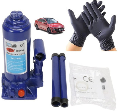 EKRASH 10 Ton Hydraulic Bottle Jack With Gloves for Car and Loading Vehicle Vehicle Jack(8000 kg)