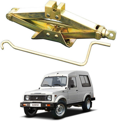 MATIES Heavy Duty Manual Golden Scissor Iron Vehicle Lift Jack For Gypsy Vehicle Jack(2000 kg)