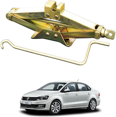 MATIES Heavy Duty Manual Golden Scissor Iron Vehicle Lift Jack For Vento Vehicle Jack(2000 kg)