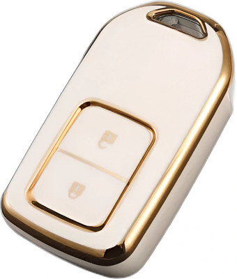 brainle Silicone Smart Key Fob Case Cover Remote Protector Accessorie Holder Car (CREAM) Key Chain
