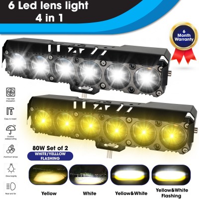 Otoroys 6 LED Future Eye Powerful 80 W Fog Lamp Motorbike, Car, Truck, Van LED (12 V, 80 W)(Universal For Car, Universal For Bike, Pack of 2)