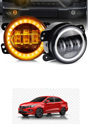 GONAMA Universal 4 inch White Amber Ring DRL Fog Light Round Light LED Fog Lamp sg202 Car Fancy Lights(Multicolor)