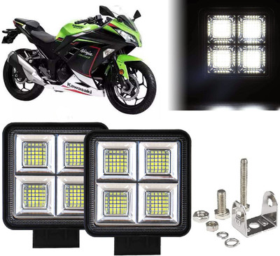 AUTO PEARL 64 LED 192W Fog Light Super Bright With Mounting Brackets for Ninja 300BS6 Fog Lamp Motorbike LED for Kawasaki (12 V, 192 W)(Ninja 300, Pack of 2)