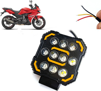 AUTO PEARL Square 10-Led DRL Car Off-Road Vehicle Light Auxiliary White-Yellow Lighting B81 Fog Lamp Motorbike LED for Hero (12 V, 24 W)(Xtreme 200S, Pack of 1)