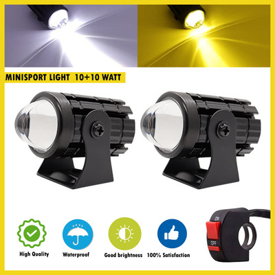 SRPHERE Universal Motorcycle LED HeadLight Spotlights Projector Lens Yellow White Fog Lamp Car, Motorbike, Truck, Van LED (12 V, 36 W)(Universal For Car, Universal For Bike, Pack of 2)