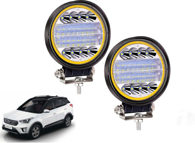 AUTO PEARL 24LED Round 3Mode Yellow/White light High Beam Led E034 Fog Lamp Car LED for Hyundai (12 V, 72 W)(Creta, Pack of 2)