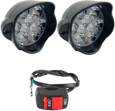 HI-TECH ACCESSORIES S9 LED FOG LIGHT 2PC WITH 1PC ON OFF SWITCH Fog Lamp Motorbike LED (12 V, 55 W)(Universal For Bike, Pack of 3)