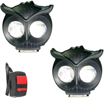 BIKEBLOOM Owl Led Fog Light Projector Bar Light with Turn On/Off Switch Fog Lamp Motorbike LED (12 V, 30 W)(Universal For Bike, Pack of 2)