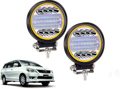 AUTO PEARL 24LED Round 3Mode Yellow/White light High Beam Led E334 Fog Lamp Car LED for Toyota (12 V, 72 W)(Innova, Pack of 2)