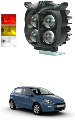 LOVMOTO Universal 4 LED Owl shape Spotlights Fog Lights Hi/Low,Red Angle & Flashing s128 Interior Light Car, Motorbike LED for Fiat (12 V, 30 W)(Punto, Pack of 1)