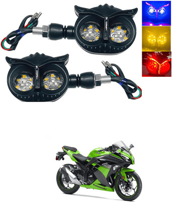 LOVMOTO Front, Rear LED Indicator Light for Kawasaki Universal For Bike(Multicolor)