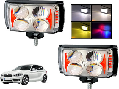 AUTO PEARL 4-EYE Lens Foglight, White, Yellow & Blue-Red Amber Auxiliary Projector Led Y335 Fog Lamp Car LED for BMW (12 V, 15 W)(1 Series, Pack of 2)