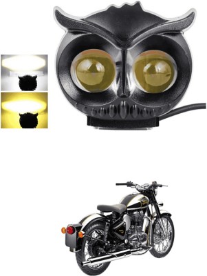 LOVMOTO Universal Mini Drive Owl Led Fog Light Projector Light with White/Yellow sg87 Headlight Car, Motorbike LED for Royal Enfield (12 V, 40 W)(Classic)