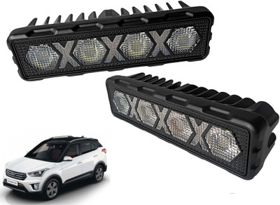 AUTO PEARL 6 Inch Auxiliary 16Led Light Bar White-Yellow Color Work Spot Light for Car A019 Back Up Lamp Car LED for Hyundai (12 V, 30 W)(Creta, Pack of 2)
