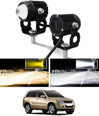ABJD 2Pcs Twin Mini LED Lights High/Low Beam Amber & White For Grand Vitara-2008 Fog Lamp Car, Motorbike, Truck, Van LED (12 V, 55 W)(Grand Vitara, Pack of 2)