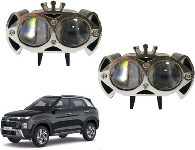 AUTO PEARL 2-Lens Dual Color Crown DevilEye foglight Led for Creta 2024 Fog Lamp Car LED for Hyundai (12 V, 12 W)(Creta, Pack of 2)