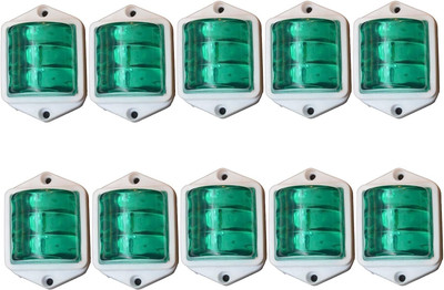AP LED LAMP Clearance Green for Truck Trailer RV Universal Fitment Outline Marker || 10 PCS Indicator Light Truck LED (24 V, 65 W)(Universal For Car, Pack of 10)