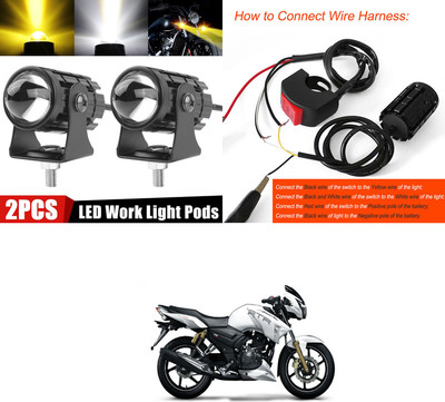 PRTEK LED Fog Light 2PCS_RK13 Headlight Motorbike LED (8 V, 10 W)(Universal For Bike, Pack of 2)