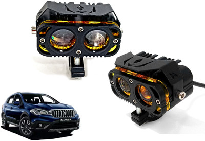 AUTO PEARL 2Lens LED Yellow/White/Red Led with Flashing for S Cross Facelift 2017-2020 Fog Lamp Car LED for Maruti Suzuki (12 V, 30 W)(S-Cross, Pack of 2)