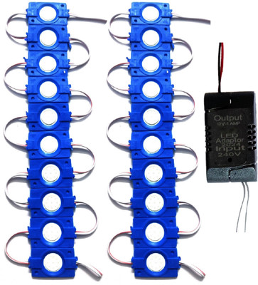 Steko 20 Pieces (Blue) DC 12V 2.4 Watt Coin Module + 12V Adapter LED Interior Light Motorbike LED (12 V, 2.4 W)(Universal For Car, Pack of 20) Steko 20 Pieces (Blue) DC 12V 2.4 Watt Coin Module + 12V Adapter LED Interior Light Motorbike LED (12 V, 2.4 W)(Universal For Car, Pack of 20)