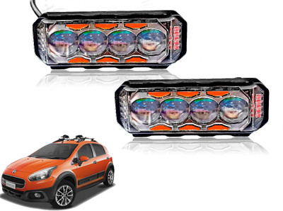 AUTO PEARL 4Lens Yellow/White & Multi Flicker Red/Blue Led M104 Fog Lamp Car LED for Fiat (12 V, 30 W)(Avventura, Pack of 2)