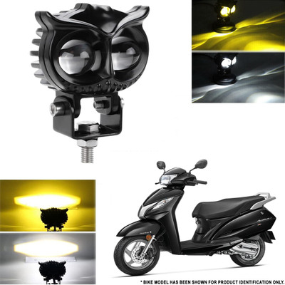 Autoinnovation Original OWL Shaped Fog Yellow-White Flash light 9V-60V 20W for Bike-85 Headlight Motorbike LED for Honda (12 V, 20 W)(Activa 125, Pack of 1)