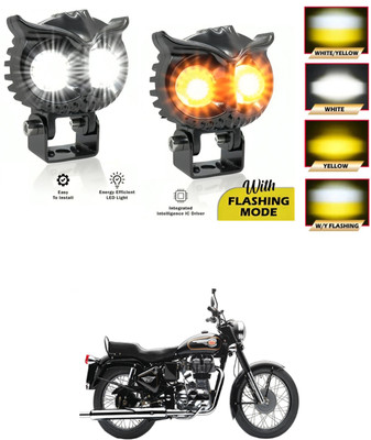 LOVMOTO Universal 2 Led OWL Shape Fog White/Yellow light Flashing Mode Fog Lamp sg170 Fog Lamp Car, Motorbike LED for Piaggio (12 V, 20 W)(Vespa, Pack of 2)