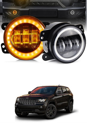 GONAMA Universal 4 inch White Amber Ring DRL Fog Light Round Light LED Fog Lamp sg161 Car Fancy Lights(Multicolor)