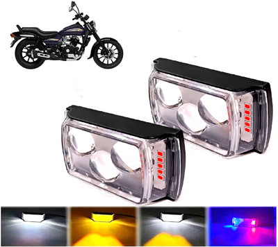 AUTO PEARL 3-EYE Lens Foglight, White, Yellow & Blue-Red Amber Auxiliary Projector Led B226 Fog Lamp Motorbike LED for Bajaj (12 V, 10 W)(Avenger 150, Pack of 2)