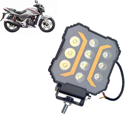 AUTO PEARL 10LED Round White Foglight Flashing Light, Work Spot White Lights H106 Fog Lamp Motorbike LED for Hero (12 V, 30 W)(Xtreme, Pack of 1)