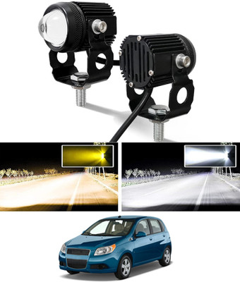 MATIES Amber and White Twin Mini LED Lights High/Low Beam For Aveo Chevrolet 2009 Fog Lamp Car, Motorbike, Truck, Van LED for Chevrolet (12 V, 55 W)(Aveo, Pack of 2)