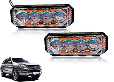 AUTO PEARL 4Lens Yellow/White & Multi Flicker Red/Blue Led for ML250 Fog Lamp Car LED for Mercedes Benz (12 V, 30 W)(ML250, Pack of 2)
