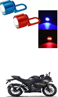 E-Shoppe Strobe Light Red Blue Auto Flashing Eagle Eye For Gixxer SF 250 Interior Light Motorbike LED for Suzuki (12 V, 24 W)(Universal For Bike, Pack of 2)