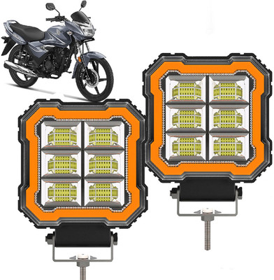 AUTO PEARL 6-Led DRL Foglight, Off-Road Vehicle Light Auxiliary White-Yellow Lighting B110 Fog Lamp Motorbike LED for Honda (12 V, 30 W)(CB Shine, Pack of 2)