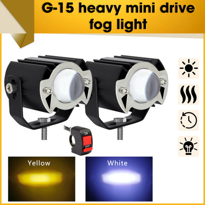Otoroys G-15 heavy mini drive fog light with switch Fog Lamp Car, Motorbike, Truck, Van LED (9 V, 15 W)(Universal For Bike, Universal For Car, Pack of 2)