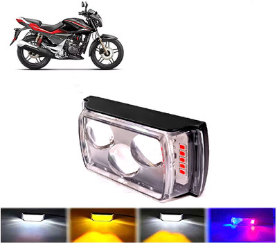 AUTO PEARL 3 EYE Lens Foglight, White, Yellow & Blue-Red Amber Auxiliary Projector Led A068 Fog Lamp Motorbike LED for Hero (12 V, 10 W)(CBZ Xtreme, Pack of 1)