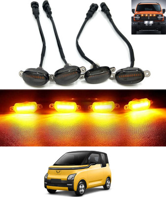 ABJD Car 4LED Front Grille Smoked Lens Daytime Running Amber Lights-66 Fog Lamp Car, Truck, Van LED for MG (12 V, 55 W)(Universal For Car, Pack of 4)